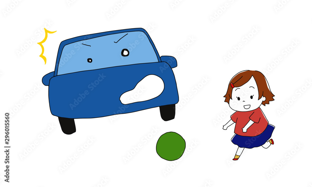 ボールを追いかけて車の前に飛び出してしまった子どものイラスト Stock Vector Adobe Stock ボールを追いかけて車の前に飛び出してしまった子どものイラスト Stock Vector Adobe Stock