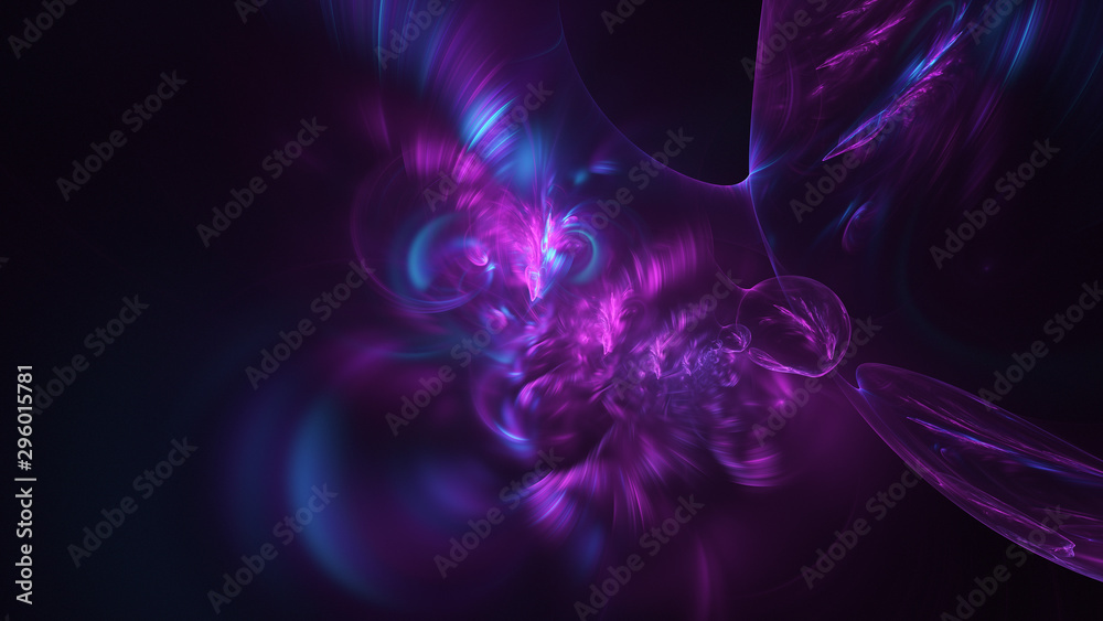 Abstract transparent violet crystal shapes. Fantasy light background. Digital fractal art. 3d rendering. Abstract transparent violet crystal shapes. Fantasy light background. Digital fractal art. 3d rendering.