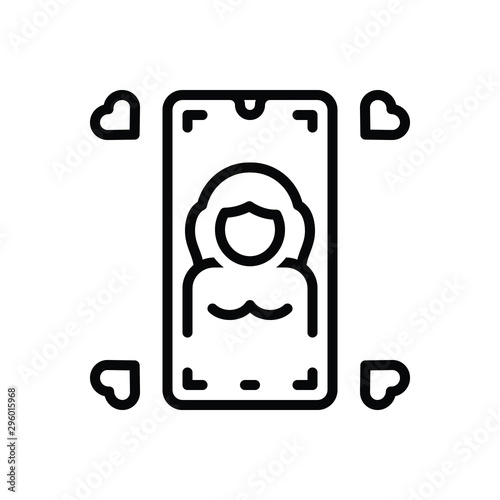 Black line icon for girlfriend 
