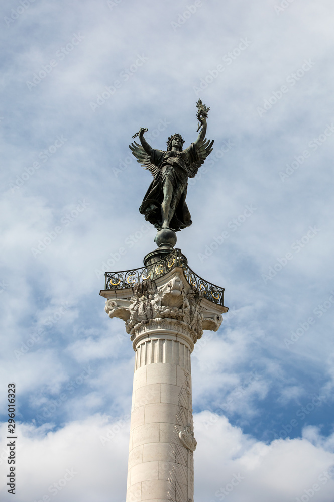 Esplanade des Quinconces, fontain of the Monument aux Girondins in Bordeaux. France