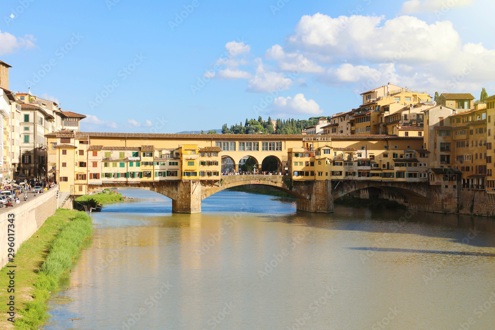 Ponte Vecchio bridge over Arno river in Florence, Italy.