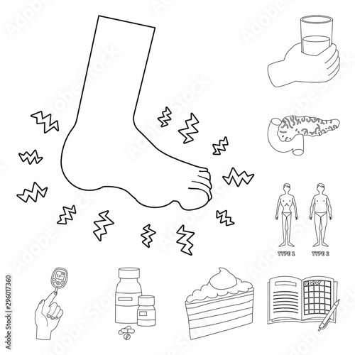 Vector design of mellitus and diabetes icon. Collection of mellitus and diet stock vector illustration.