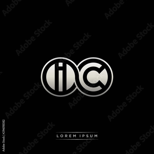 IC initial letter linked circle capital monogram logo modern template silver color version