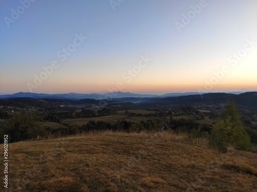 Sunset at mountain rudnik Serbia in autumn