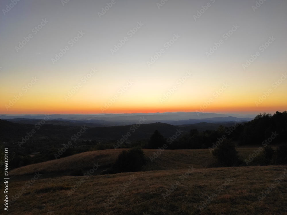 Sunset at Mountain Rudnik Serbiain autumn