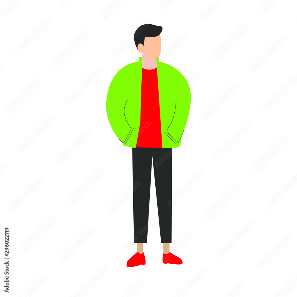 A man stands in a jacket A man stands in a jacket