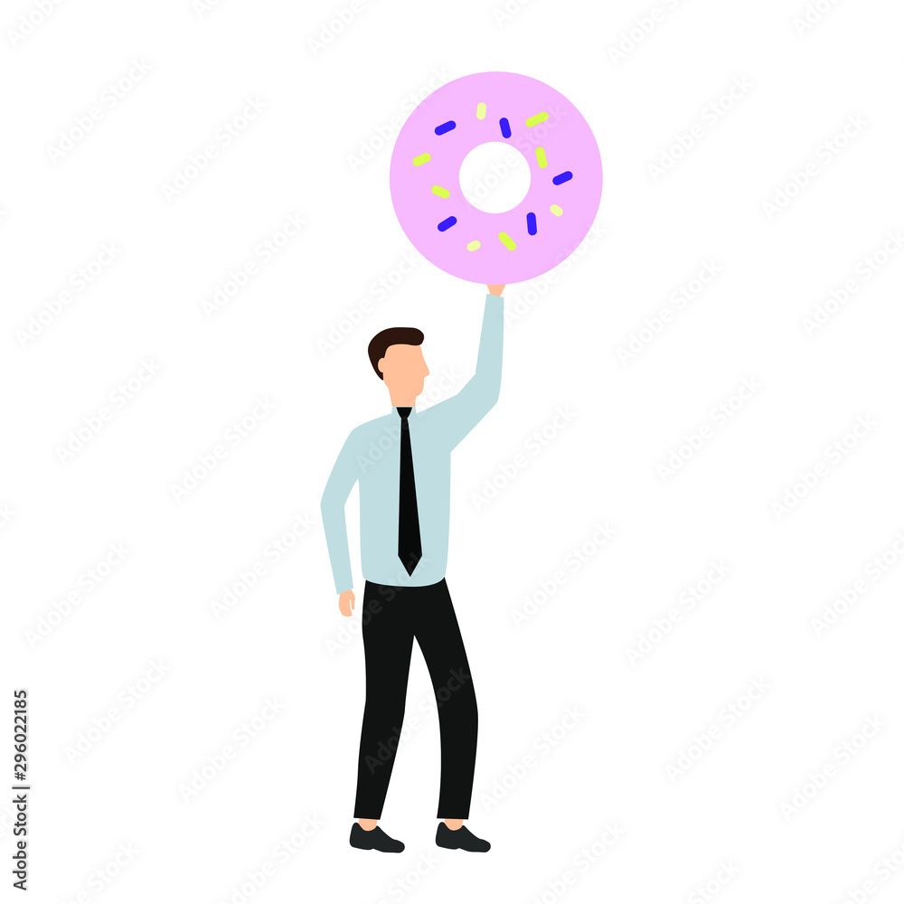 A man holds a donut A man holds a donut
