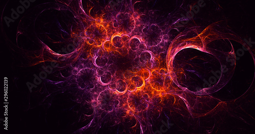 3D rendering abstract colorful fractal light background