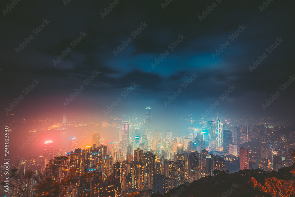 Fototapeta premium Hong Kong City Landscape view from The Peak