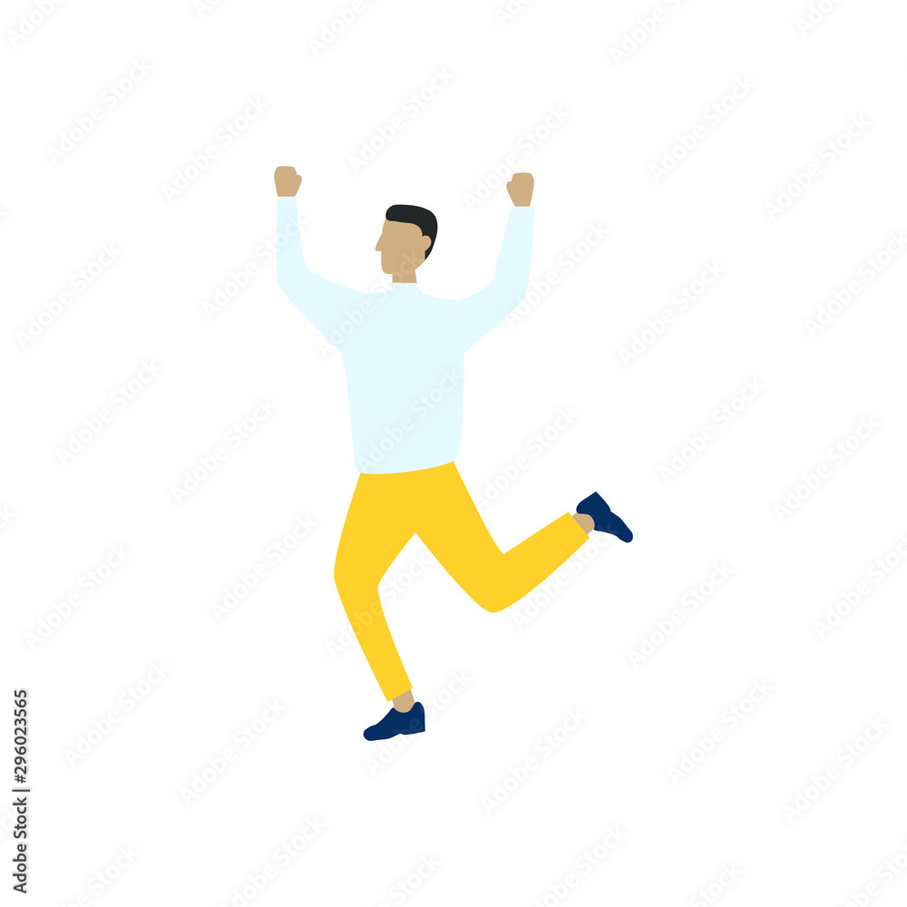 Man rejoices. Illustration. Social Media Signs Man rejoices. Illustration. Social Media Signs