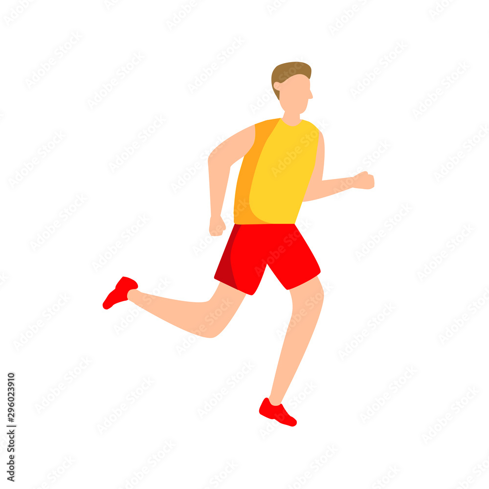 Athlete is running. Illustration.