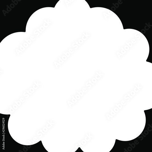 White frame in the shape of clouds for postcards