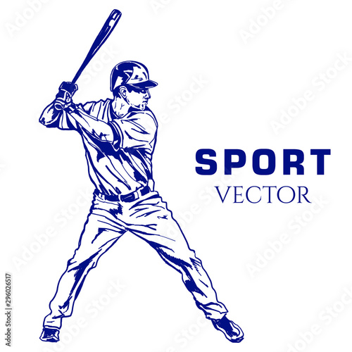 Drawing Vector Sport Baseball Player baseball