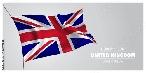 United Kingdom of Great Britain day greeting card, banner, horizontal vector illustration