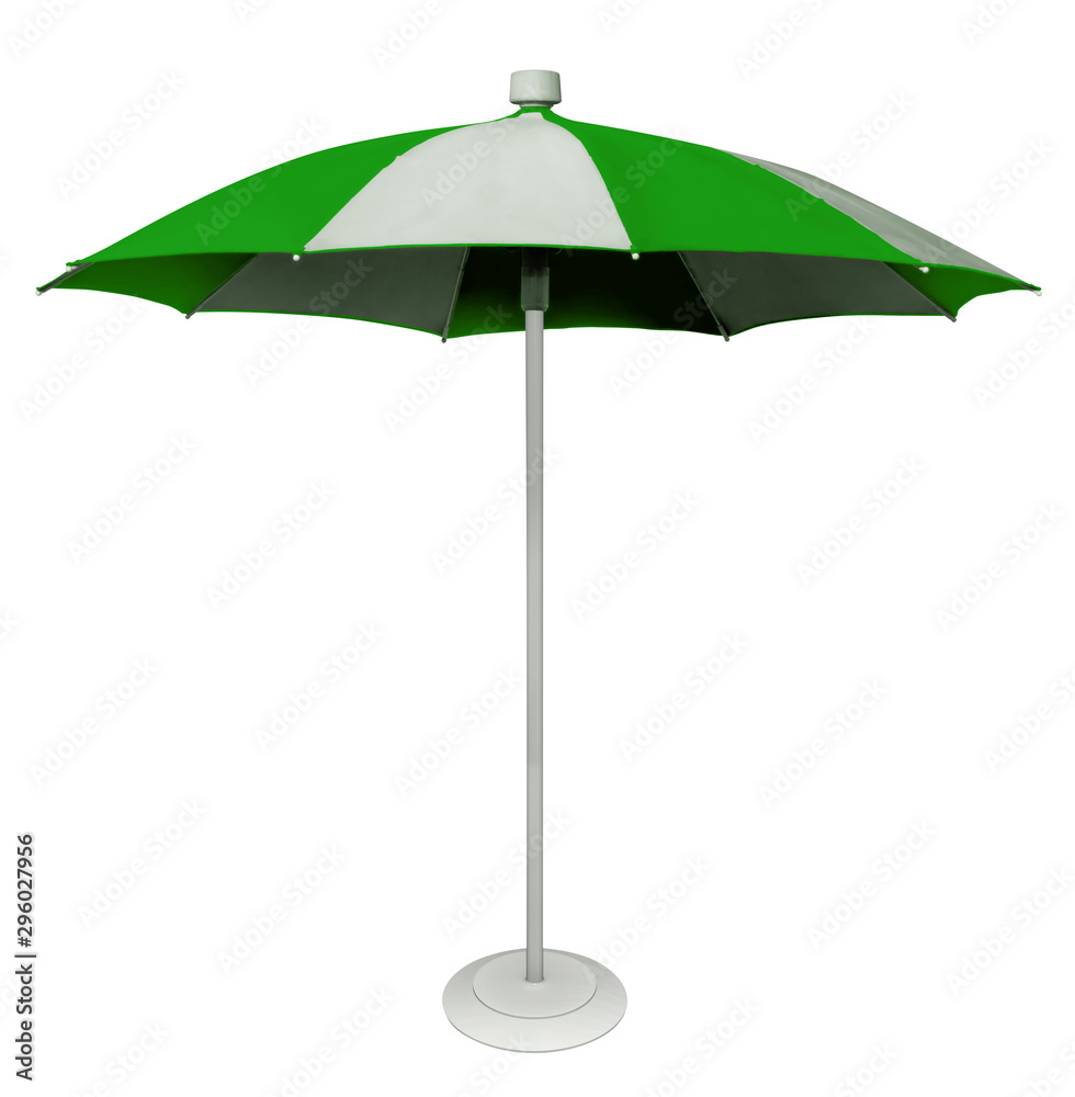 Striped green-white umbrella