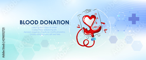 Blood donation design. Creative donor poster. Blood Donor banner. Red drop. Donation volunteer. Blood donation medical poster. Save human life concept. Vector illustration