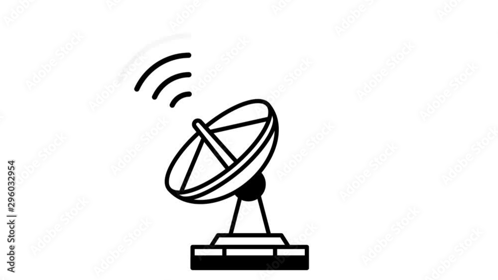 Radar sending a signal into space - animated icon with an alpha channel. Radar sending a signal into space - animated icon with an alpha channel.