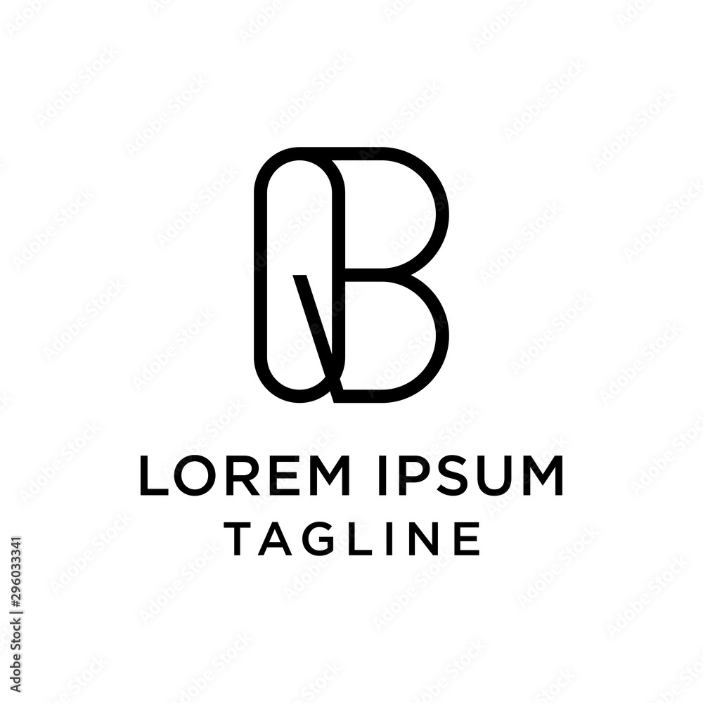 initial letter logo BQ, QB logo template initial letter logo BQ, QB logo template