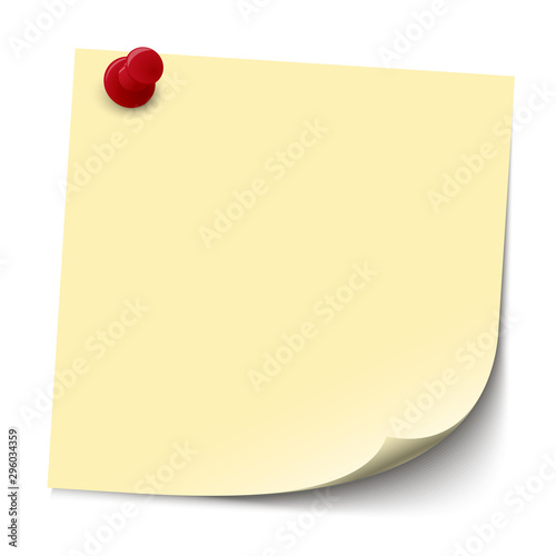 sticky note with pin needle