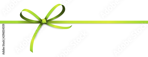Photographie green colored ribbon bow