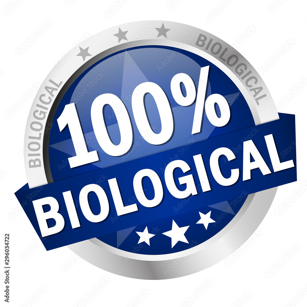 Button with Banner 100% biological Button with Banner 100% biological