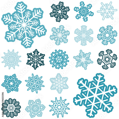 collection christmas snow flakes