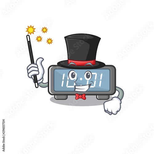 Magician digital clock on a cartoon chair
