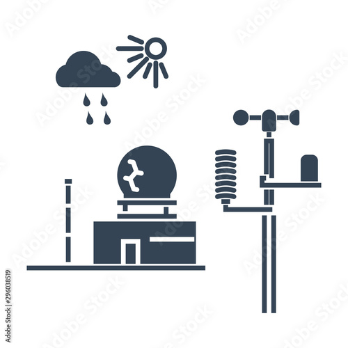 black icon weather station, radar