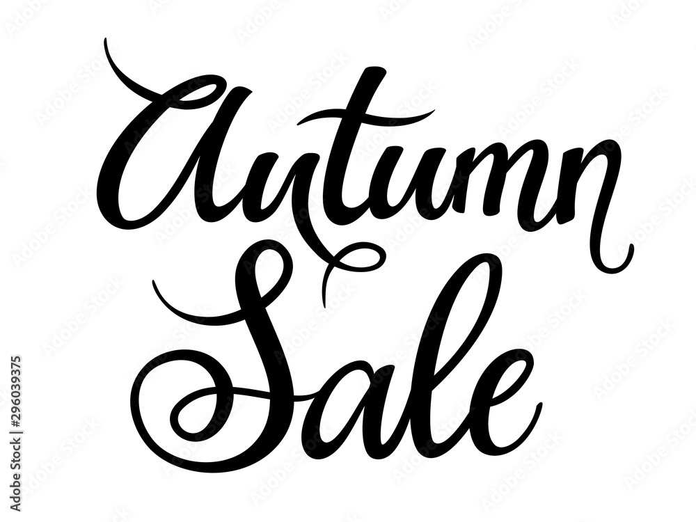 Hand drawn lettering composition Autumn Sale on the white background. Seasonal handwritten design element for sale offer banner, vector illustration. Hand drawn lettering composition Autumn Sale on the white background. Seasonal handwritten design element for sale offer banner, vector illustration.