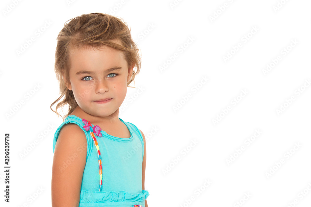 Little girl posing in the studio. Close-up. Little girl posing in the studio. Close-up.
