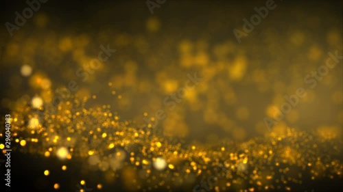 4K Abstract motion background animation shining particles sphere sparks and magic dust forming in space wave flow with light rays on glow background with 3d rendering.