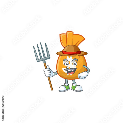 Farmer bag of money in the character