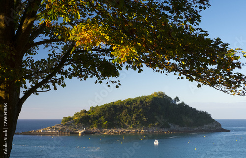 Wallpaper Mural Autumn on Santa Clara Island in La Concha Bay, city of Donostia Torontodigital.ca