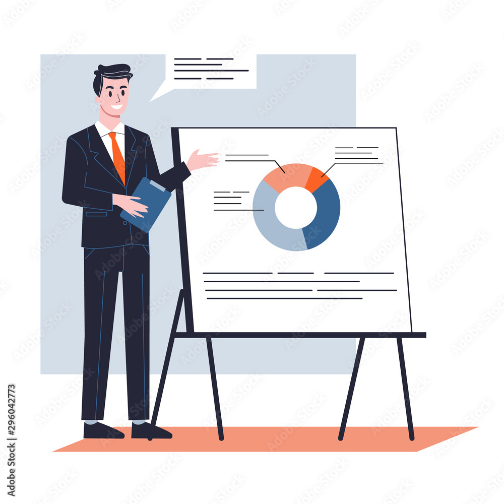 Businessman make presentation with graph and chart Businessman make presentation with graph and chart