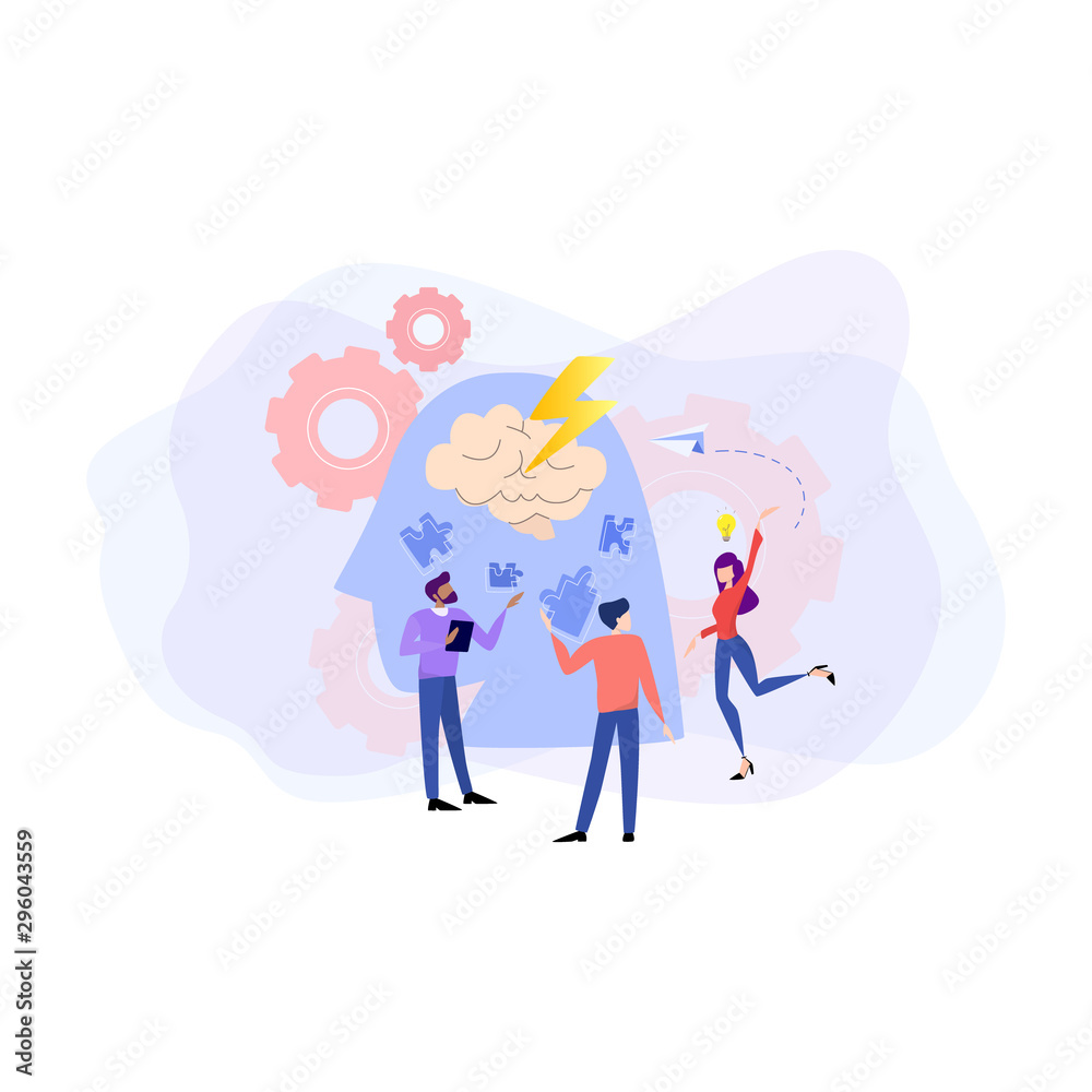 Discussion and brainstorming in team concept illustration Discussion and brainstorming in team concept illustration