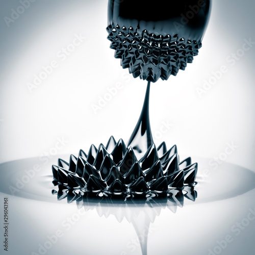 Принти на полотні Macro photograph of Ferrofluid flowing from one magnet to another