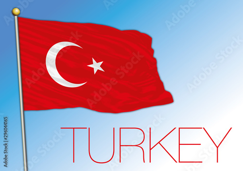 Turkey official flag, vector illustration