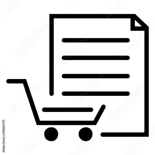 Supermarket shopping list icon or Trolley online cart vector
