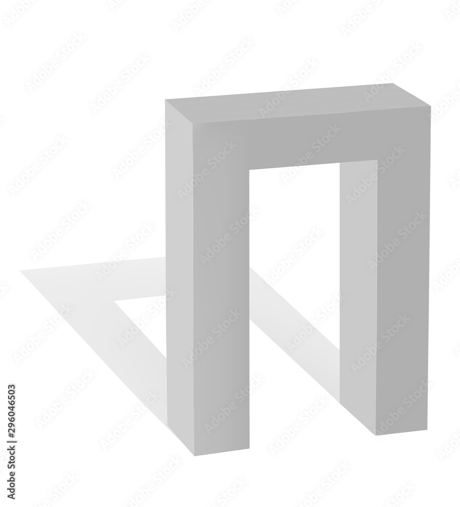 White vector arch with shadow on white background White vector arch with shadow on white background