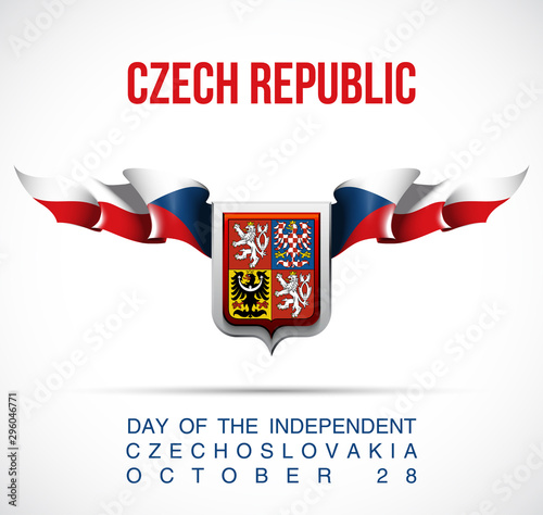 October 28th Independence Day of the Czech Republic. vector festive banner with flags of The Czech Republic and an inscription "Czech Republic Day of the independent Czechoslovakia October 28"