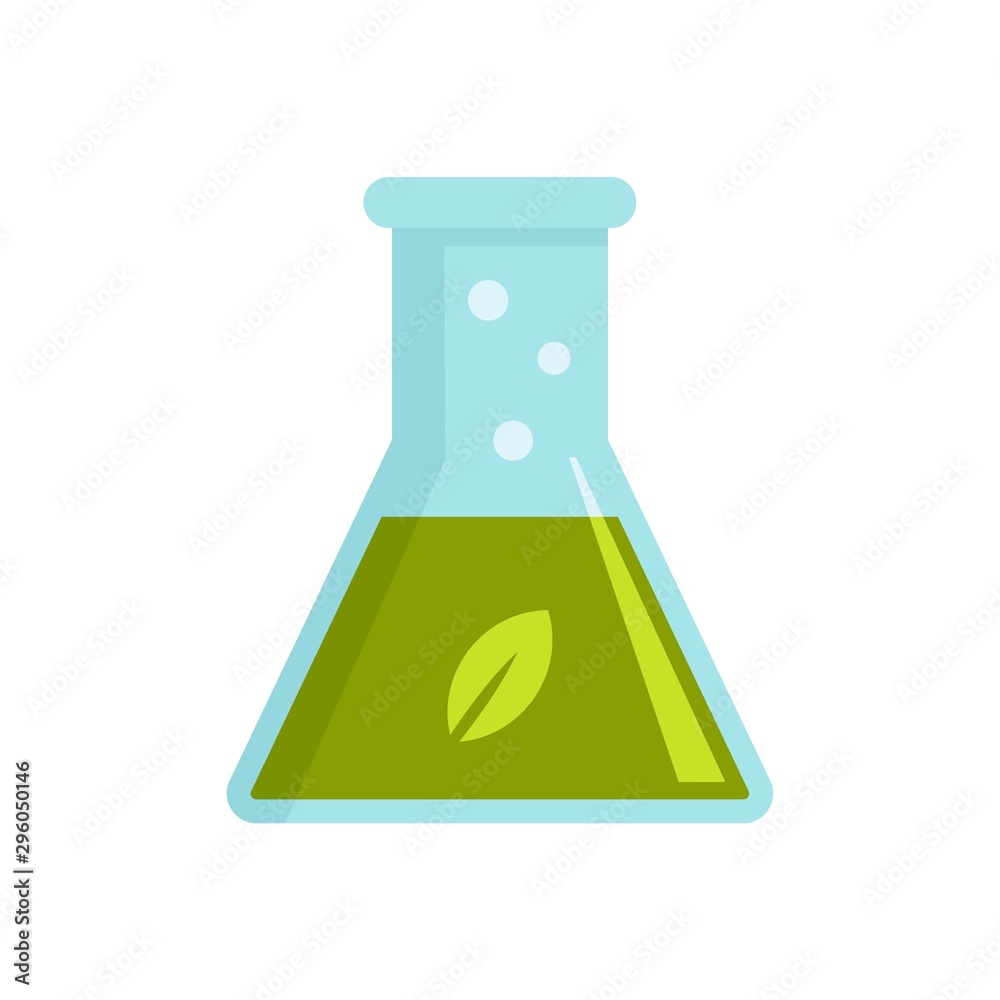Bio fuel flask icon. Flat illustration of bio fuel flask vector icon for web design