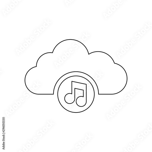 Music streaming service icon isolated. Sound cloud computing, online media streaming, online song, audio wave.
