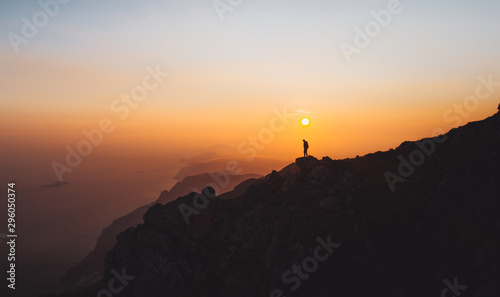climbing during the sunset