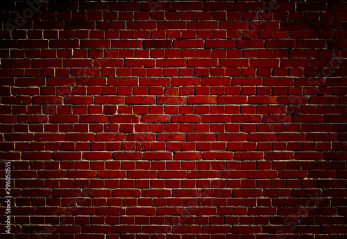 Dark Red Brick Wall Background.