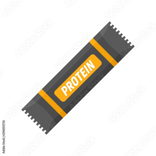 Protein sport bar icon. Flat illustration of protein sport bar vector icon for web design