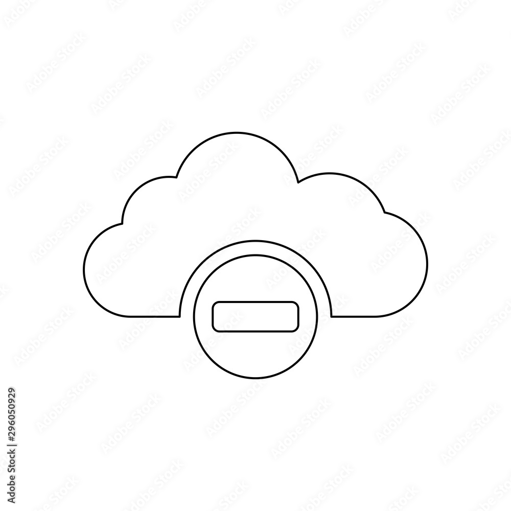 Remove from cloud icon. Cloud icon and Minus sign for Manage data storage on cloud. Remove from cloud icon. Cloud icon and Minus sign for Manage data storage on cloud.