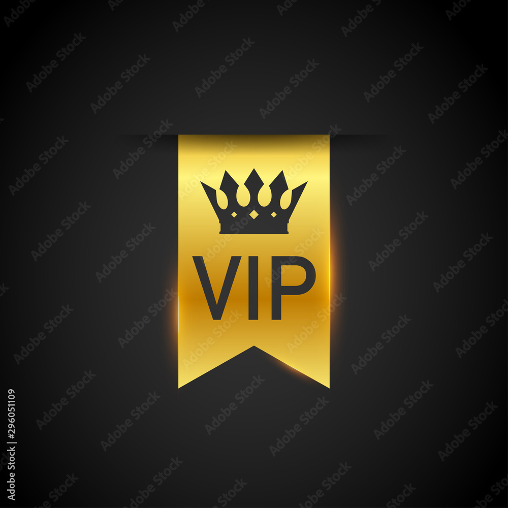 Gold VIP club label on black background. Vector illustration. Gold VIP club label on black background. Vector illustration.