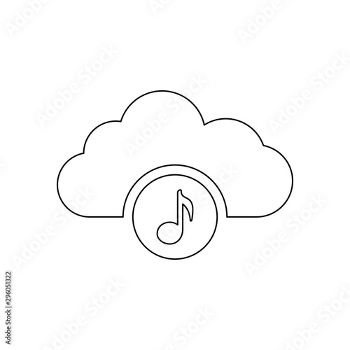 Music streaming service icon isolated. Sound cloud computing, online media streaming, online song, audio wave.