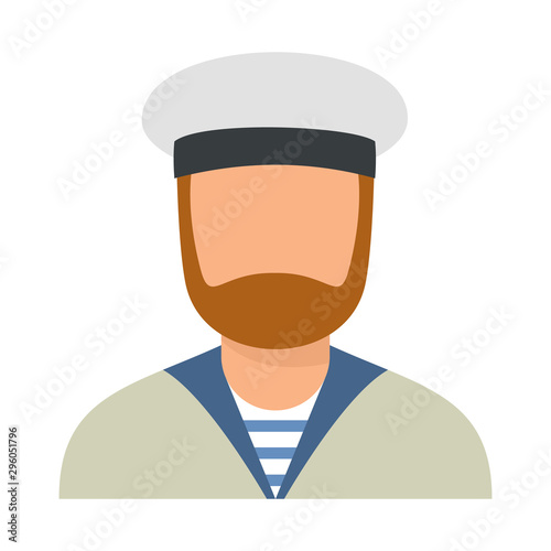 Sailor avatar icon. Flat illustration of sailor avatar vector icon for web design