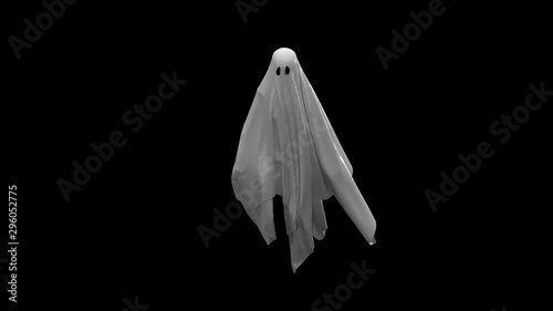 Flying white Ghost with Alpha channel photo